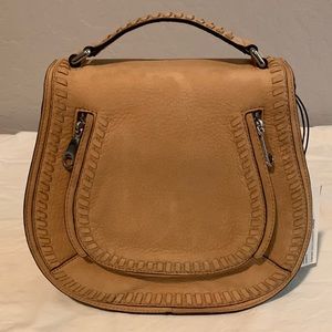 Rebecca Minkoff Vanity saddle leather crossbody bag 
(Sand)